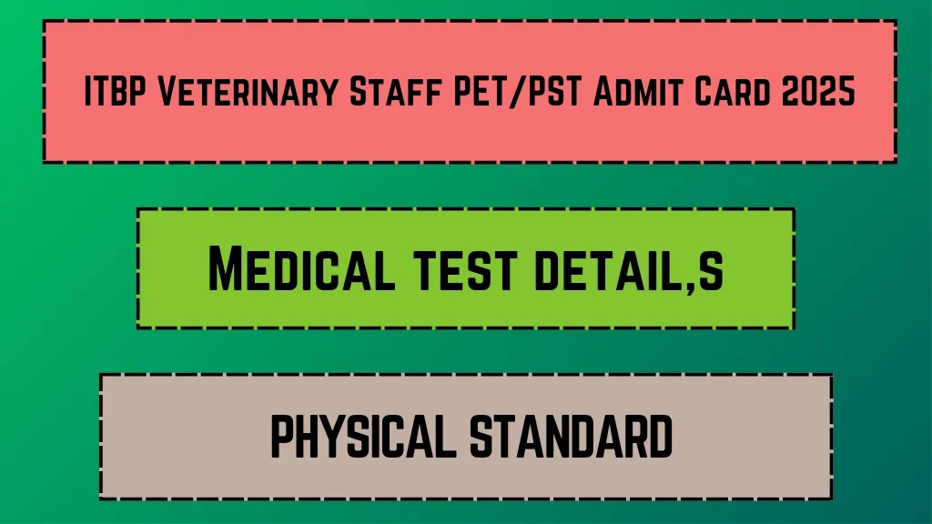 ITBP Veterinary Staff PET/PST Admit Card 2025