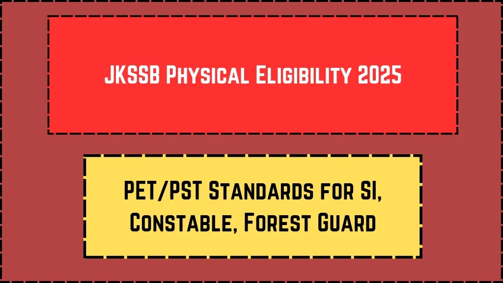 JKSSB Physical Eligibility 2025