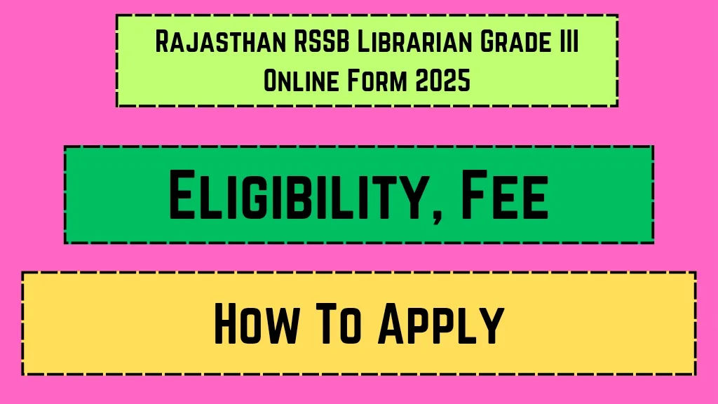 Rajasthan RSSB Librarian Grade III Online Form 2025